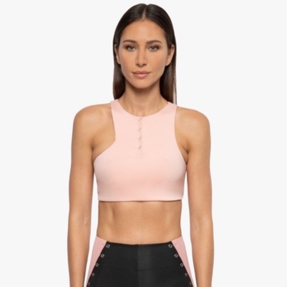 NWT KORAL BRA MOTIVATE SCUBA CROP TOP ROSE QUARTZ - Picture 2 of 6